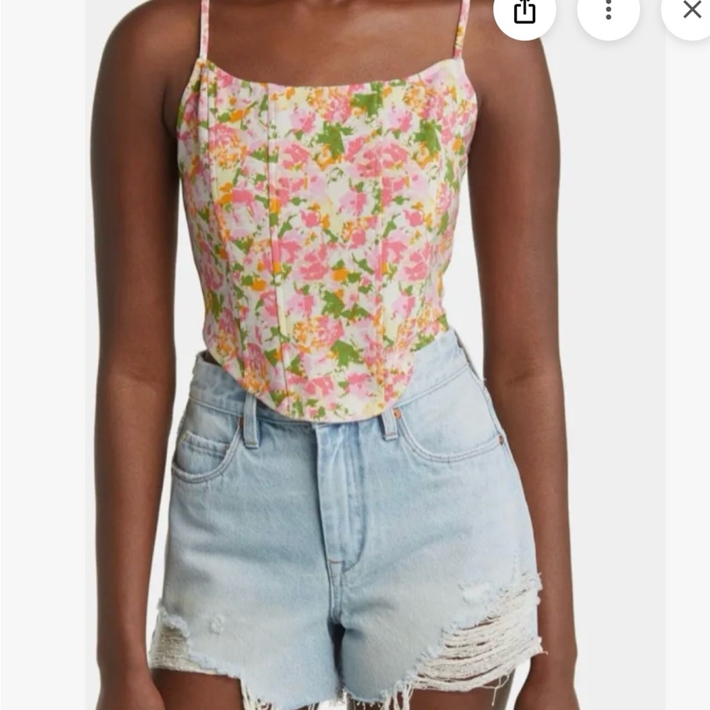 Colorful floral corset top